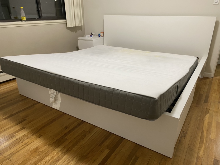 IKEA king size bed with 4 under-bed drawers and mattress - photo 2