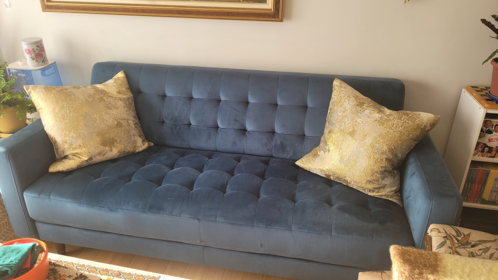 Blue Velvet Sofa