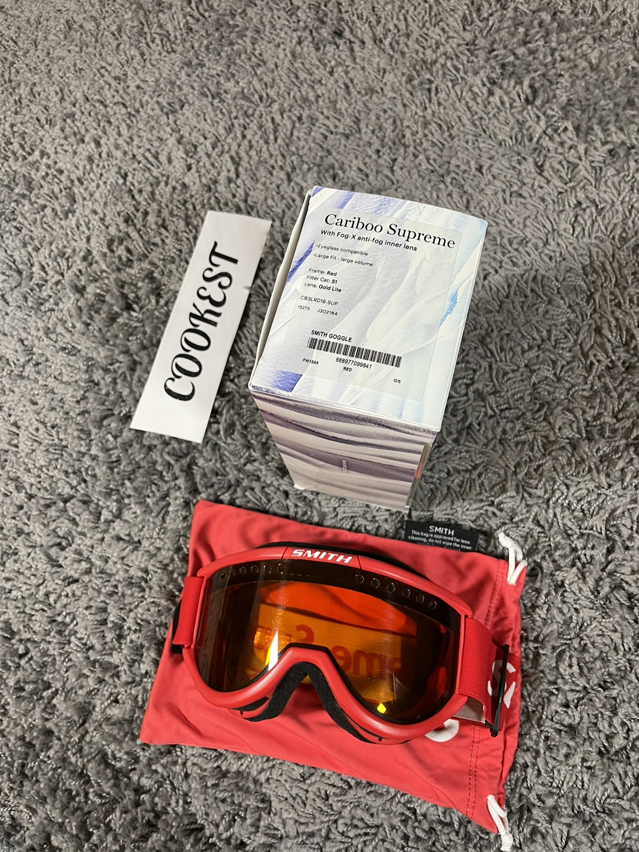 2015FW Supreme x Smith Cariboo OTG Ski Goggle Red image indicator(10)