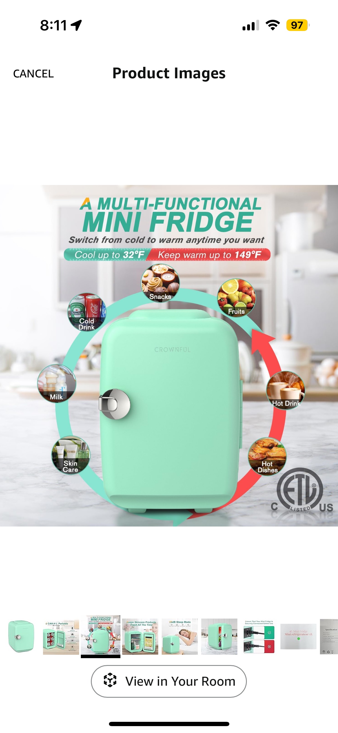 Super mini green fridge - photo 3