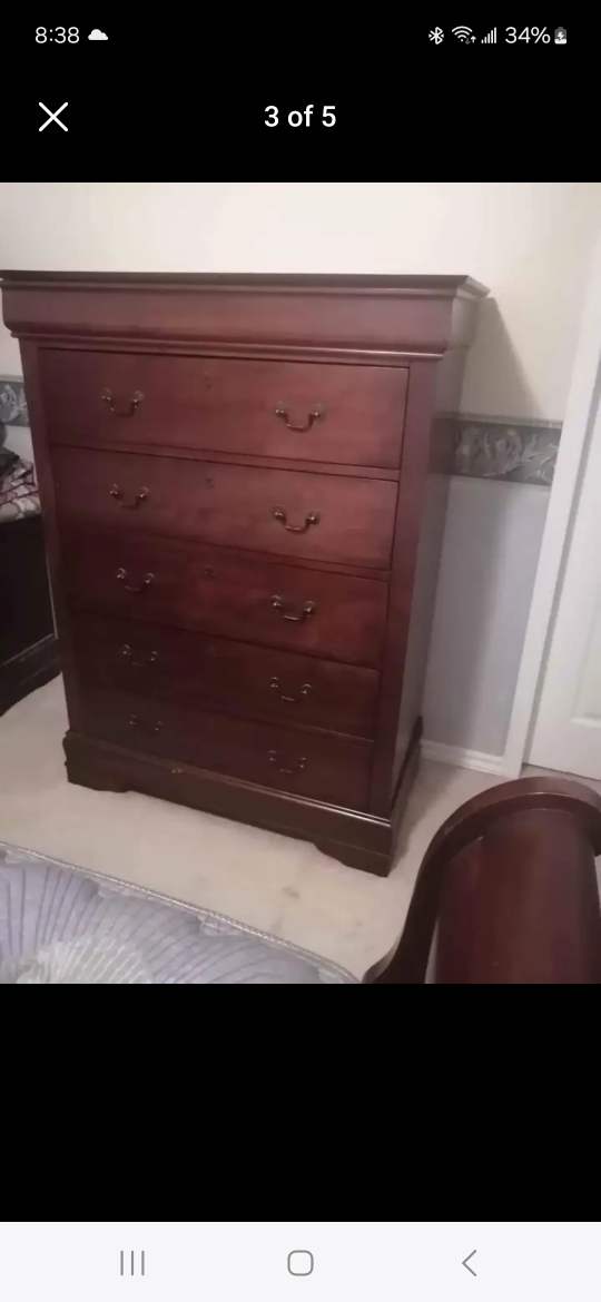 sleigh bedroom set ( 5piece) - photo 4