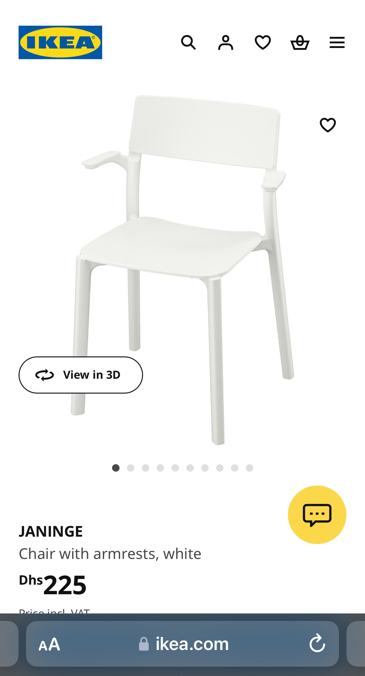 White IKEA JANINGE chairs with armrest - photo 5