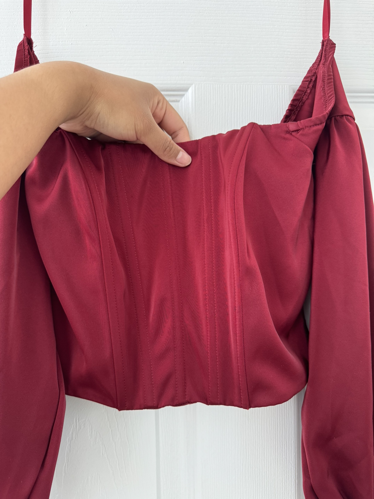 off the shoulder long sleeve corset top - photo 4