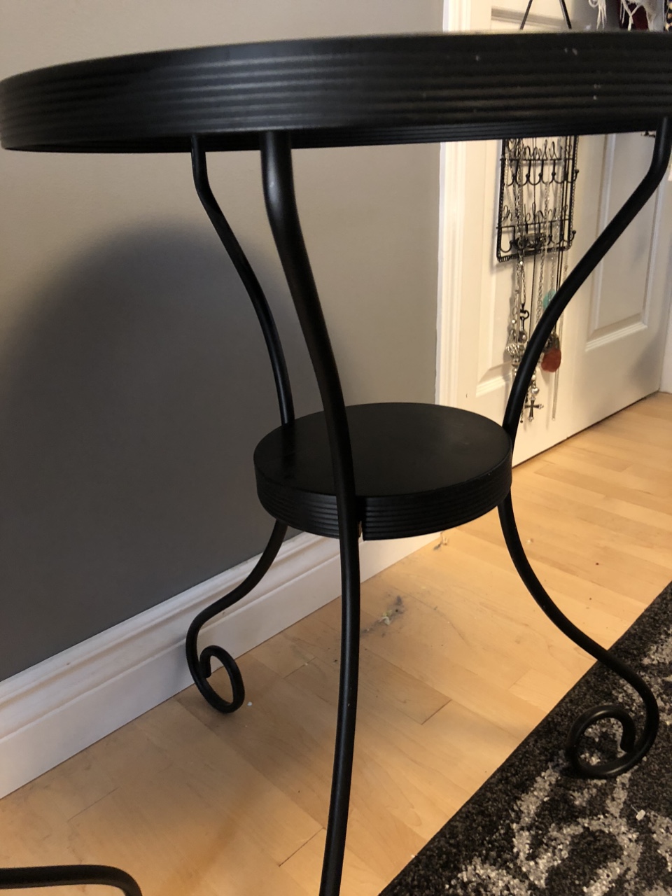 IKEA Set of 2 Aluminum Black Side Tables - photo 3