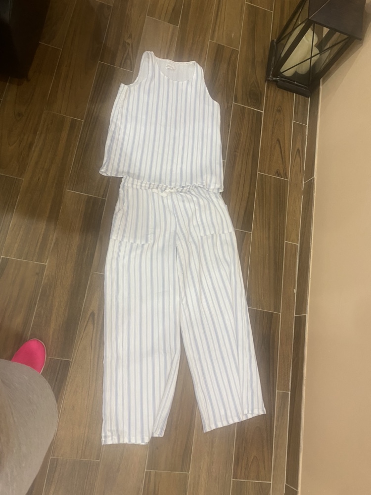 Lounge set wide leg crinkle cotton size m