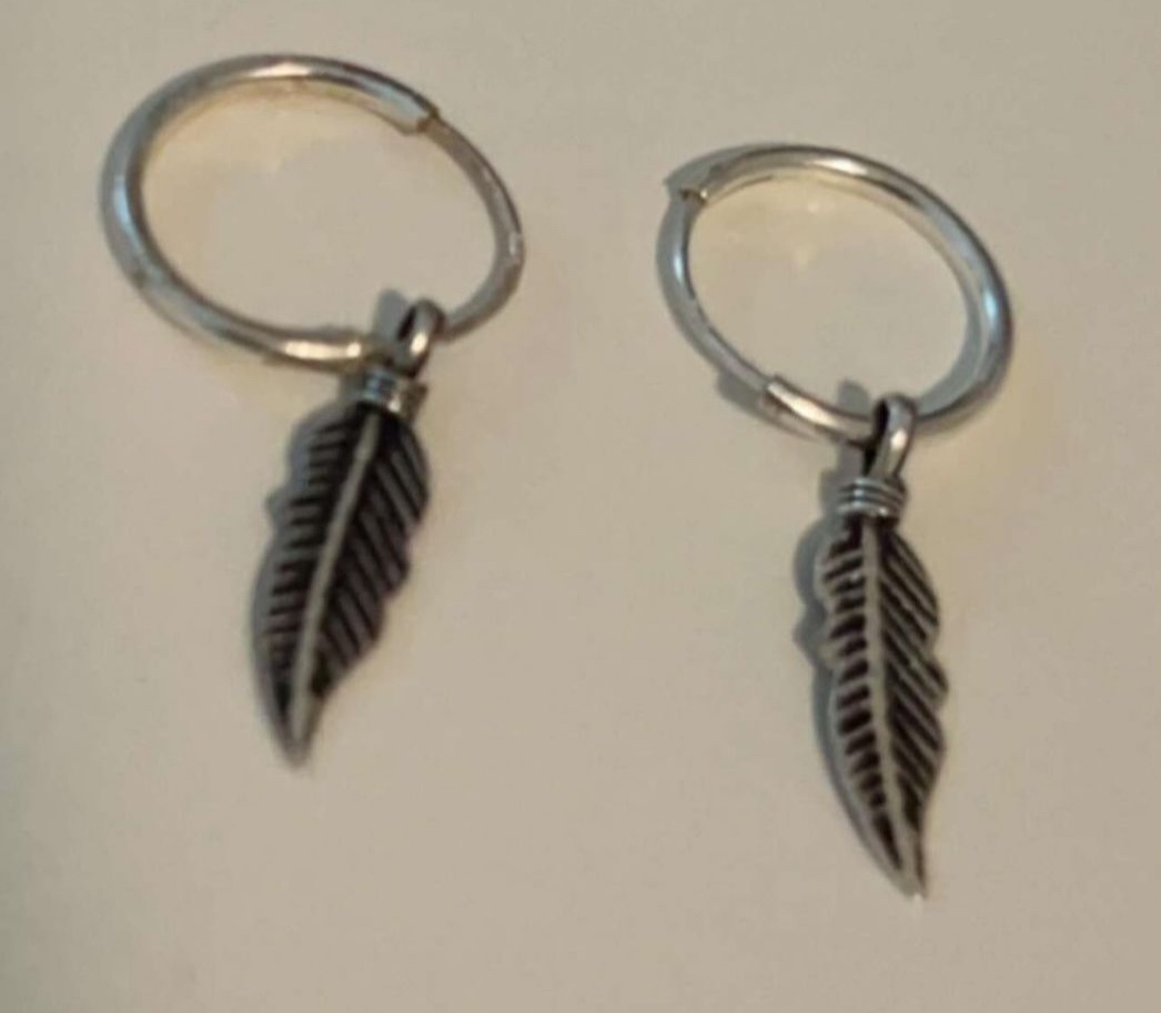 Feather Hoop Earrings 🪶
