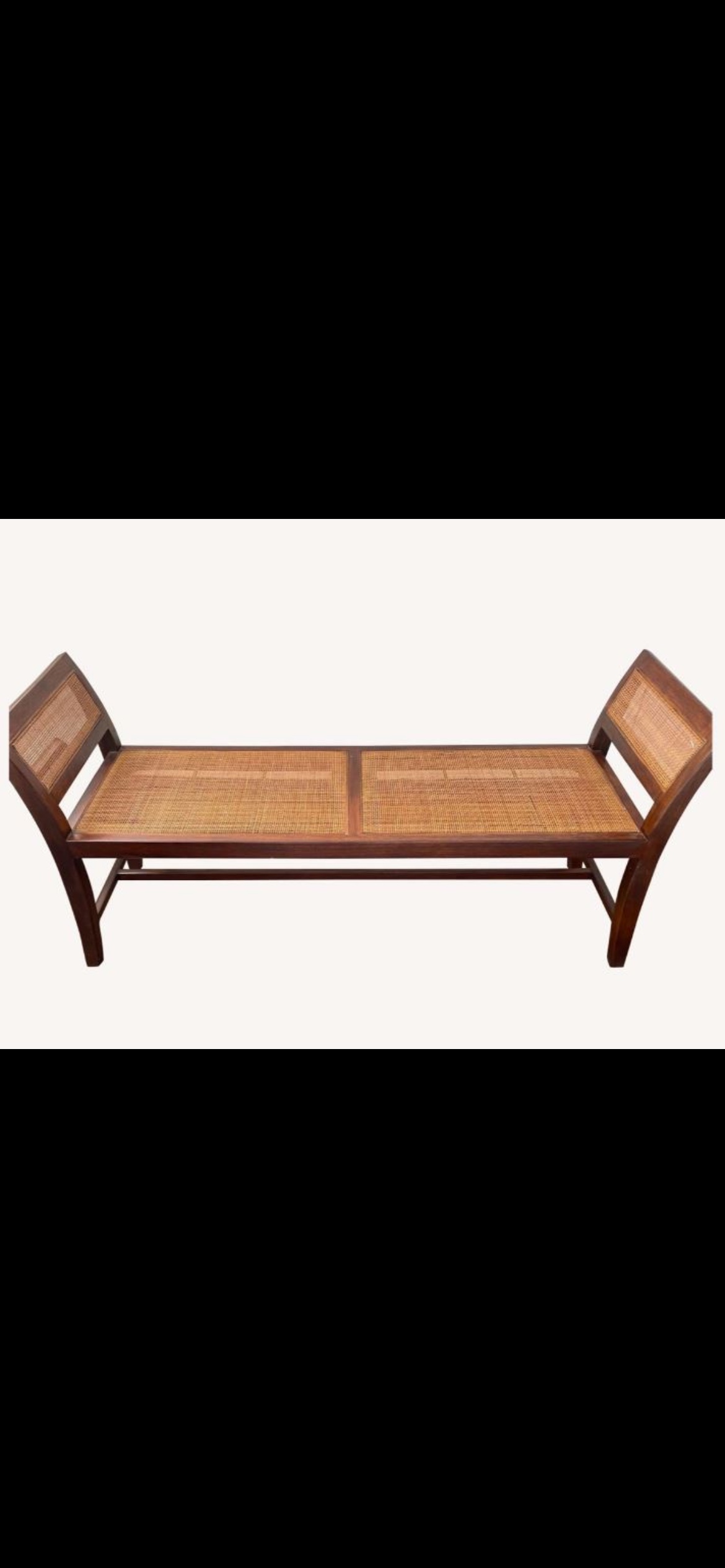 Crate & Barrel Wood and Wicker Bench