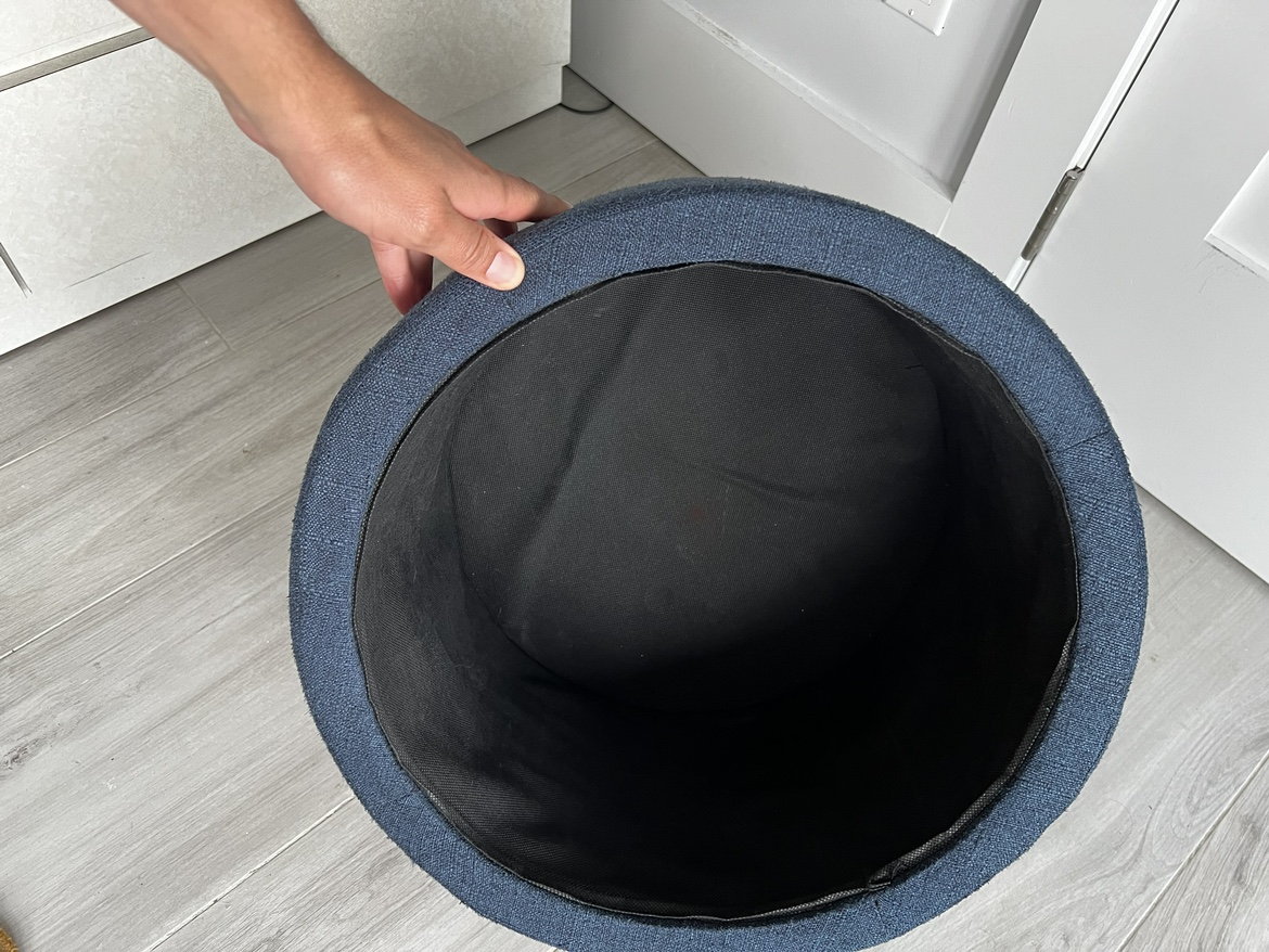Mid-century modern ottoman with storage - photo 3