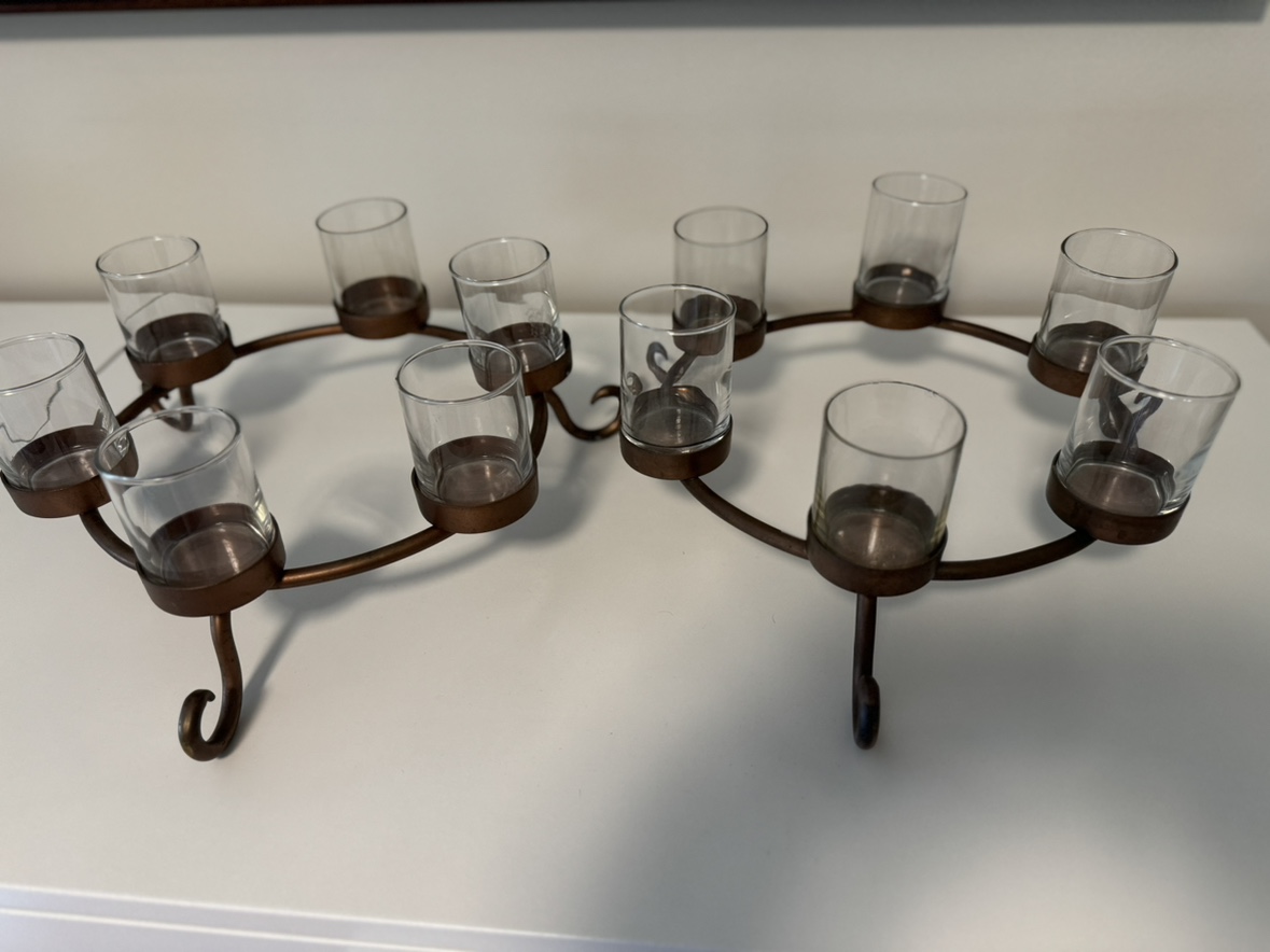 Copper tea lights candle holder