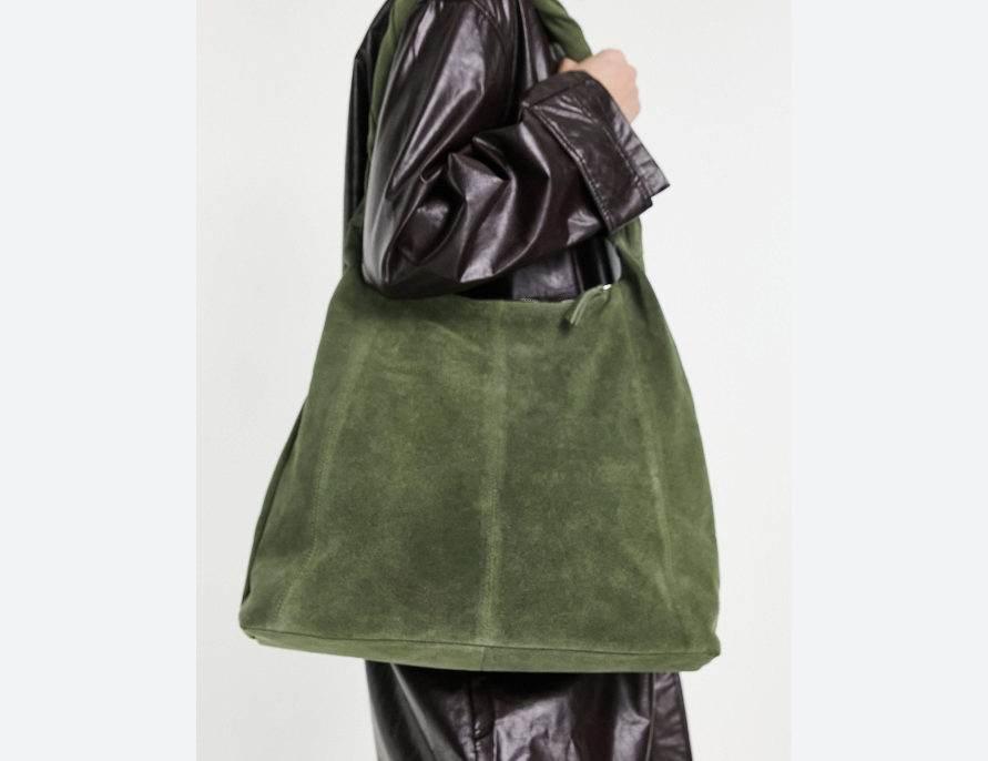 Suede shoulder bag - photo 4