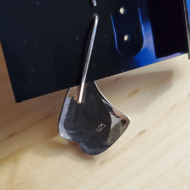 Vtg. Black onyx stone Earrings image indicator(3)