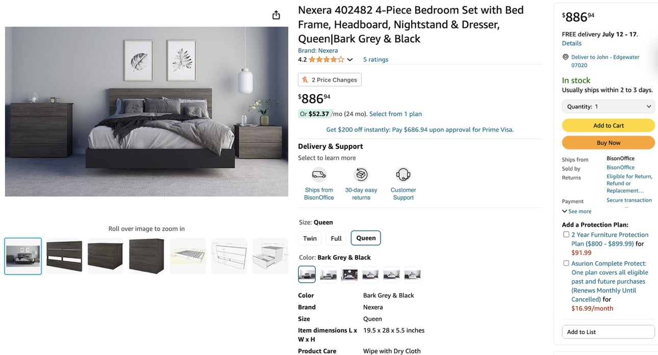 Moving Sale for bed frame, Drawer large and small