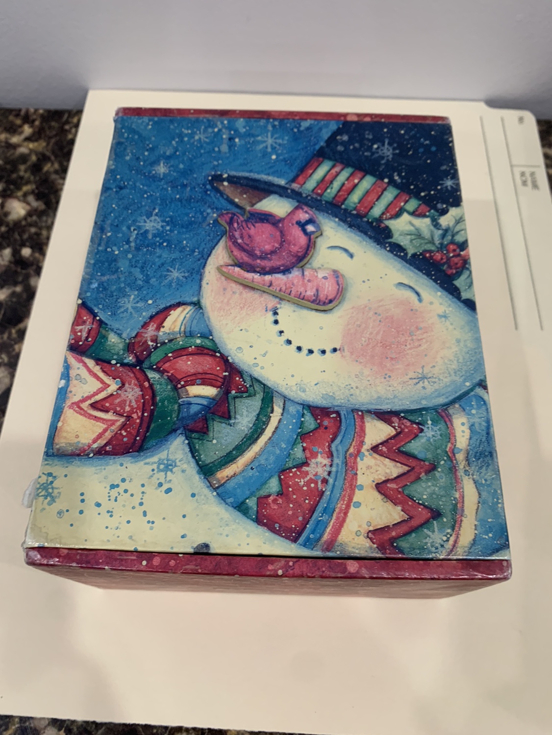 Susan Winget Snowman Trinket Box #freecycle