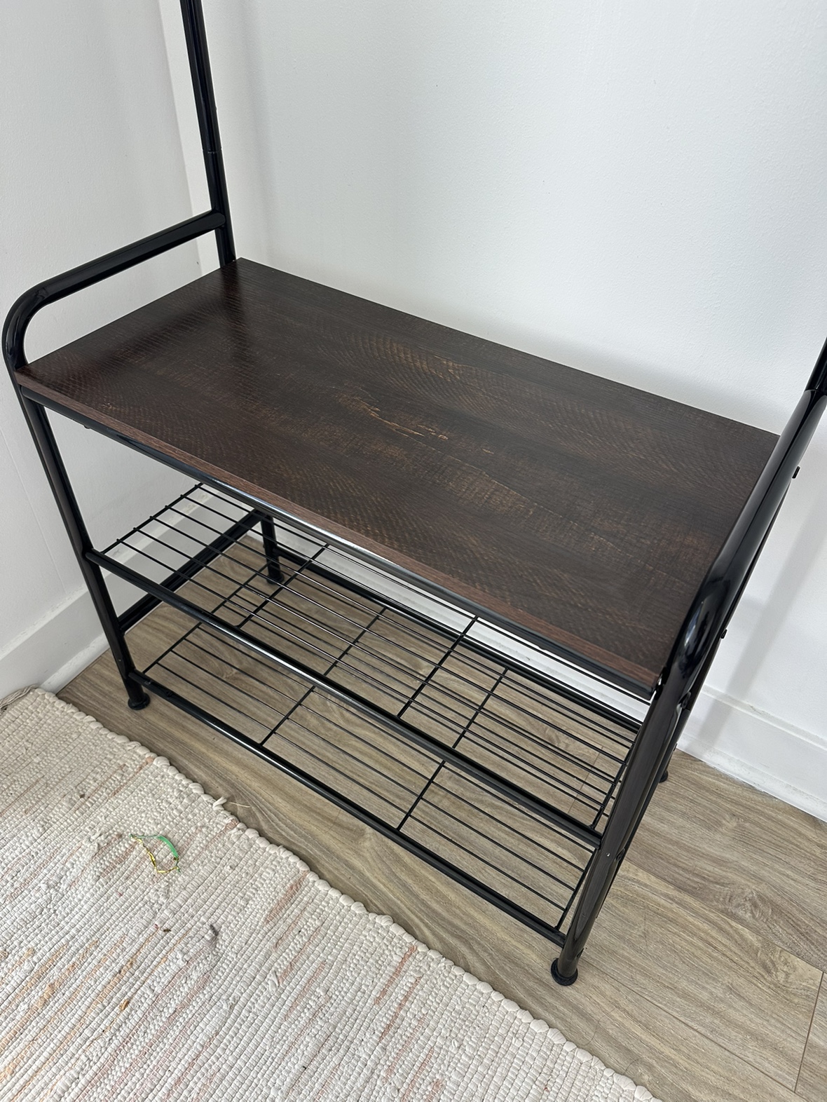 Dark Wood Shoe and Coat Rack - photo 3