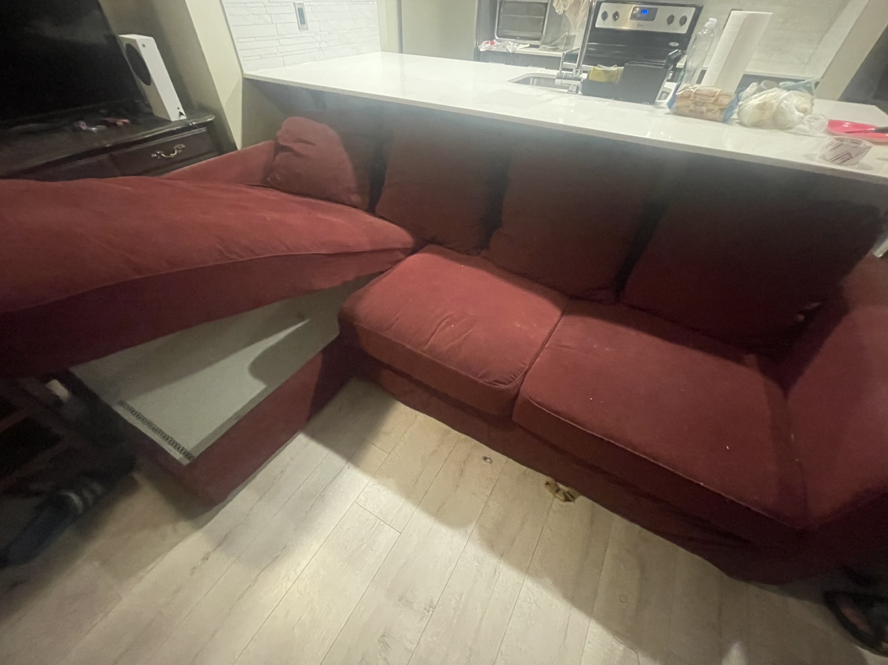 Red Velvet IKEA Couch (open to offers)