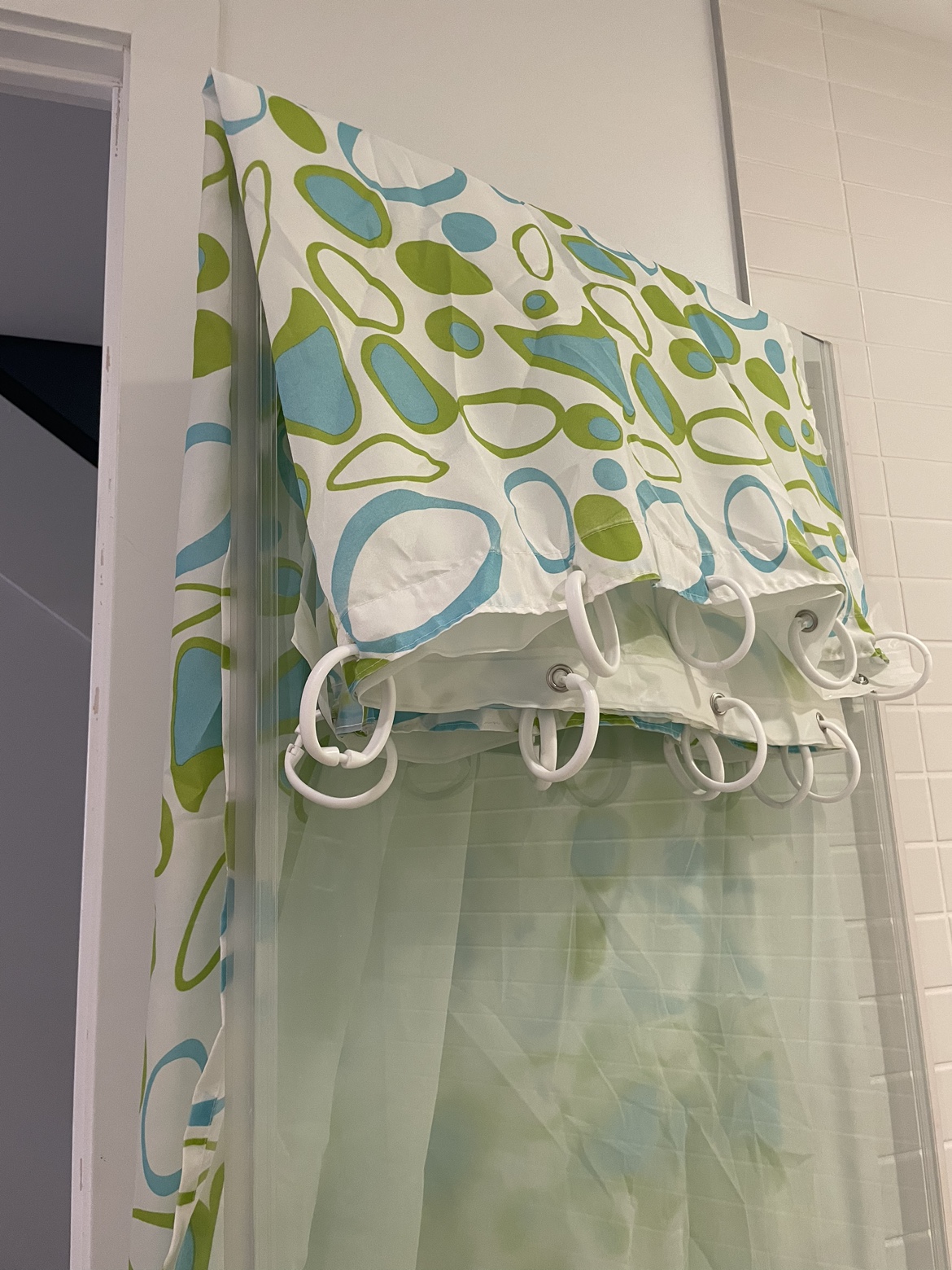 Patterned shower curtain with hooks thumbnail
