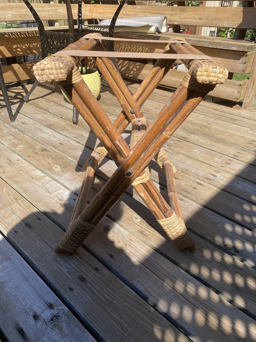 Bamboo and rattan luggage rack - photo 3