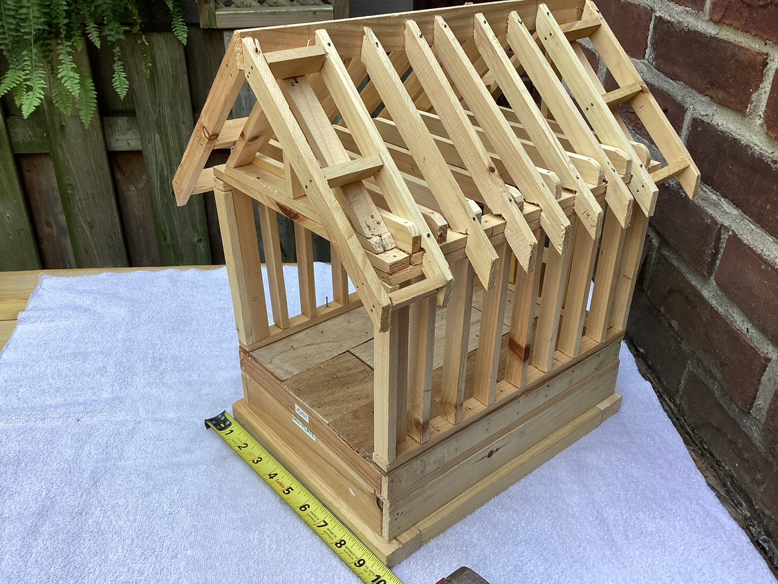 Model unfinished wood construction of a house !