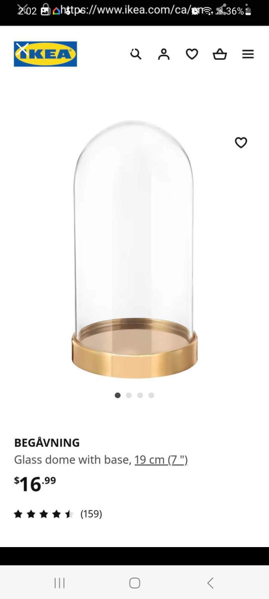 Brand new 2 ikea glass domes with base. image indicator(8)