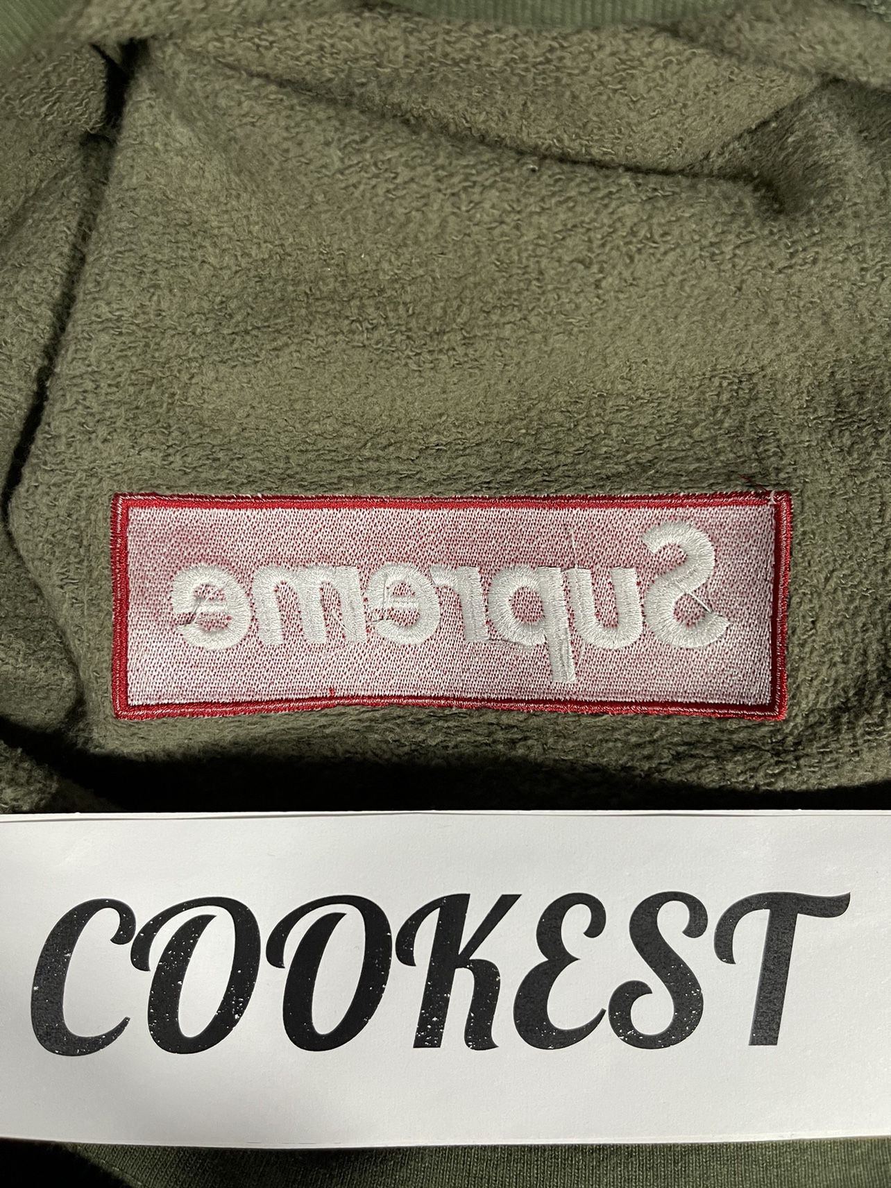 2015FW Box Logo Crewneck Sweatshirt Woodland Green Camo image indicator(8)