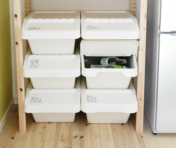 Waste sorting bin with lid | moving sale - photo 3