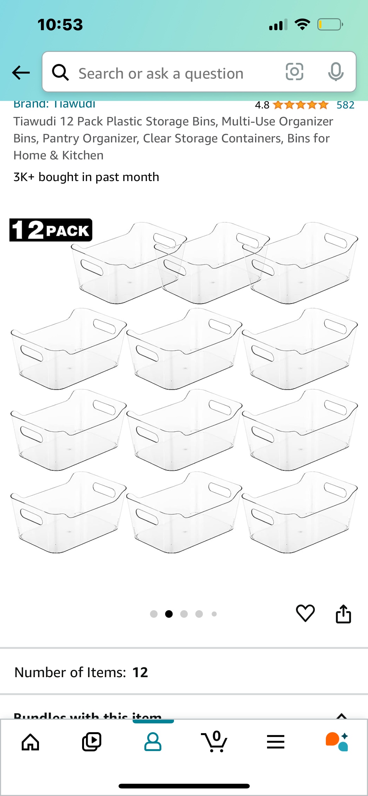12 Pack Plastic Storage Bins - photo 2
