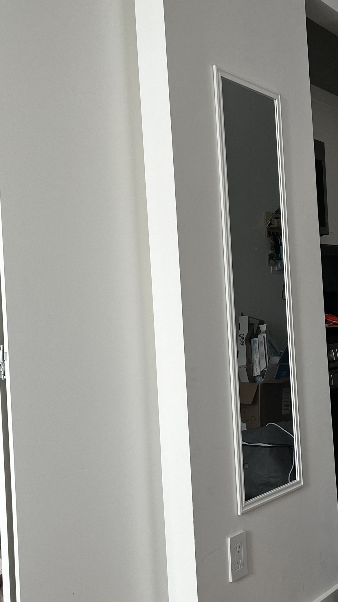 White Framed Mirror - photo 3