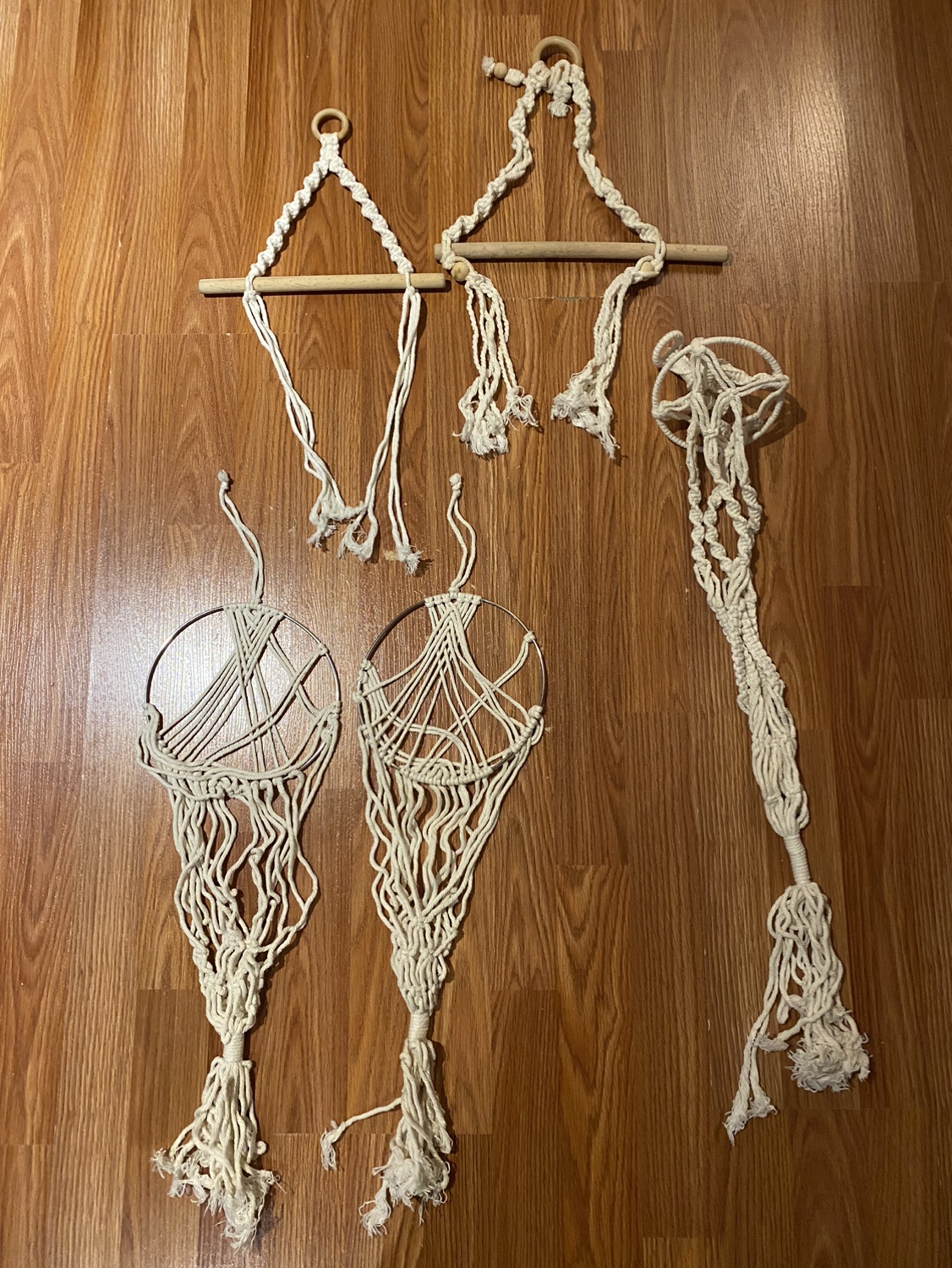 MACRAME 16 PIECES PLANT/ WALL DECORATION & FRUIT STORAGE