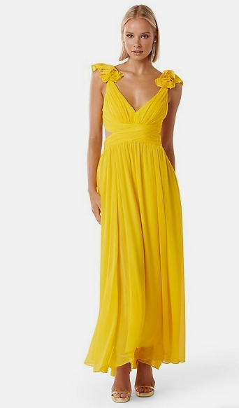 Selena Ruffle-Shoulder Maxi Dress thumbnail
