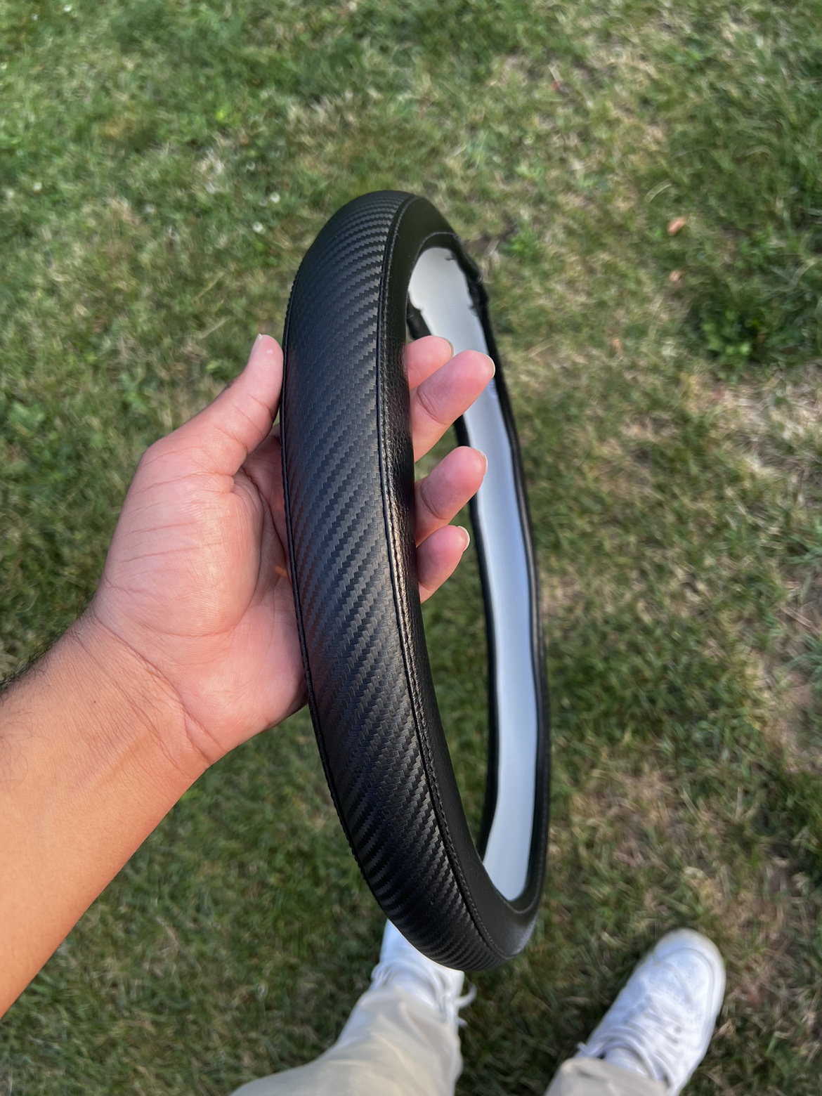 Carbon fibre steering wheel cover thumbnail