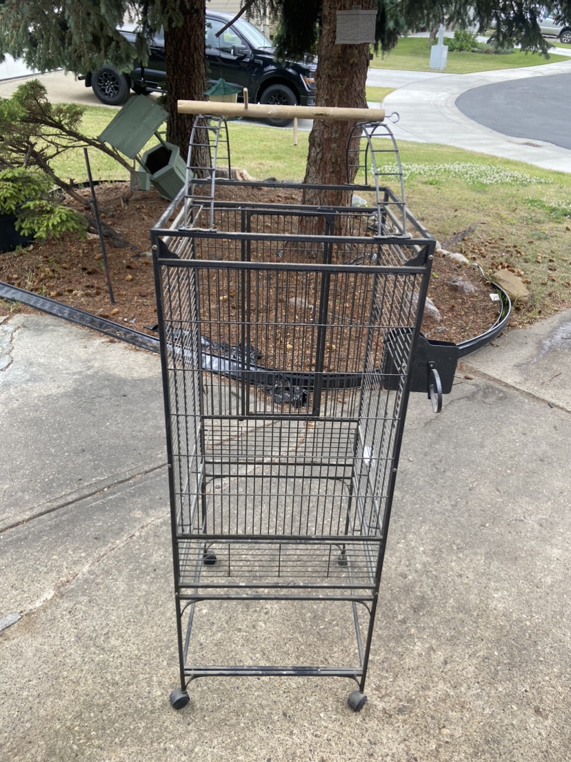 large Bird Cage with wheels and top perch