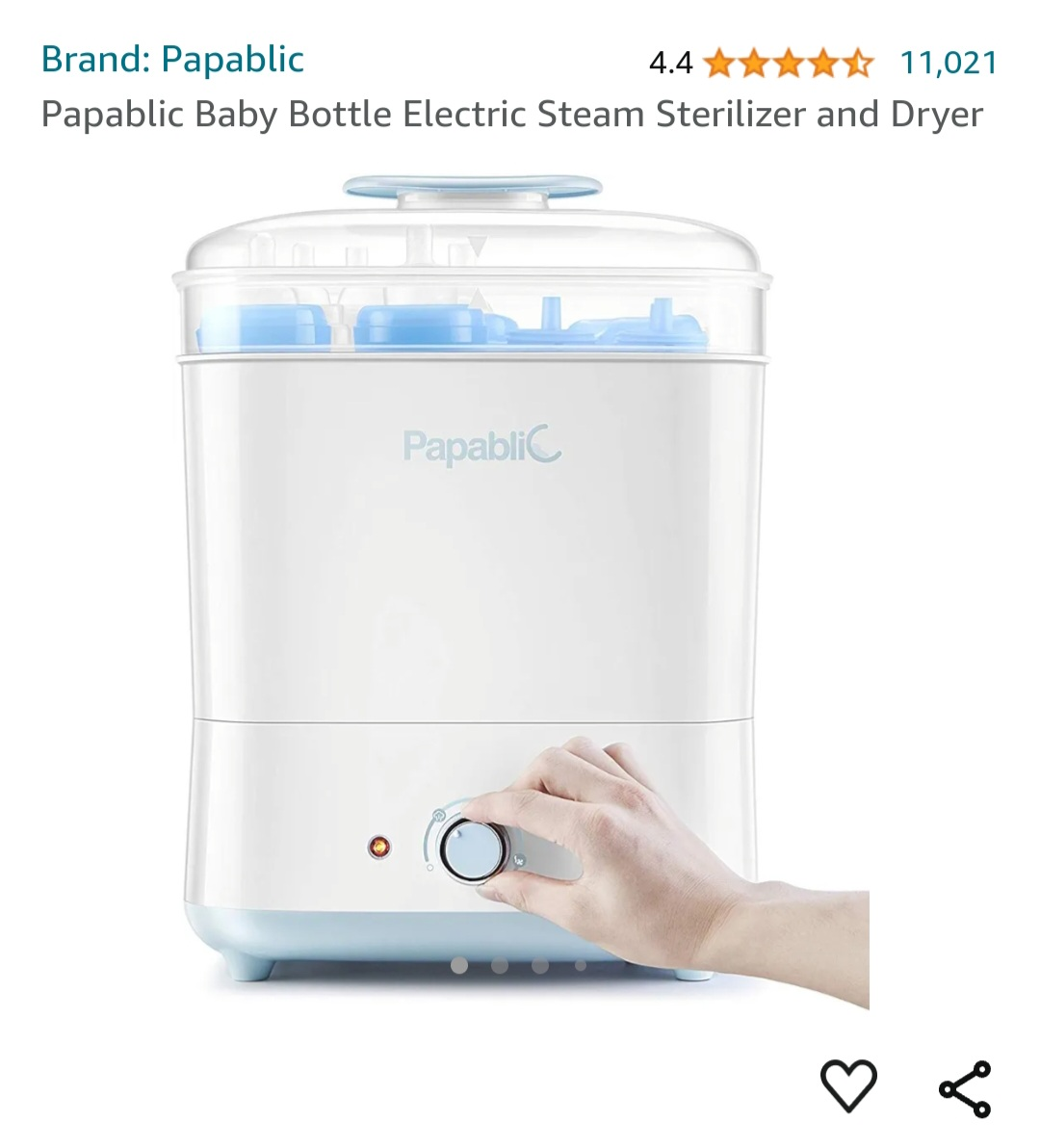 Papablic Baby Bottle Electric Steam Sterilizer and Dryer thumbnail