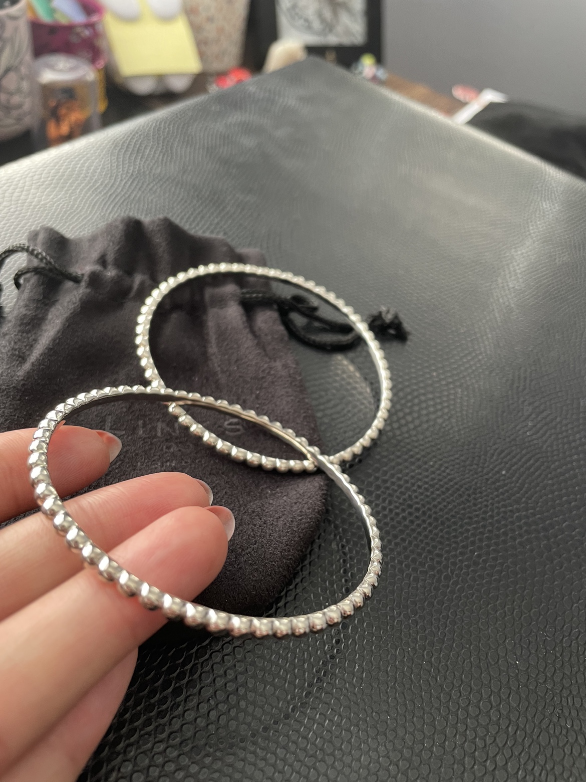 Links of London Sterling Silver Beaded Bangle Set (with Pouch - photo 3