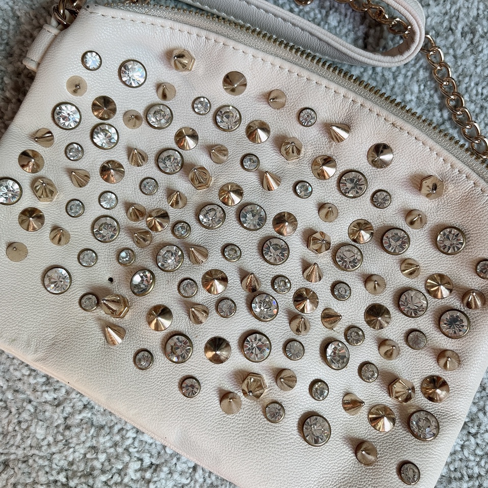 MMS studded & rhinestones clutch crossbody bag image indicator(4)