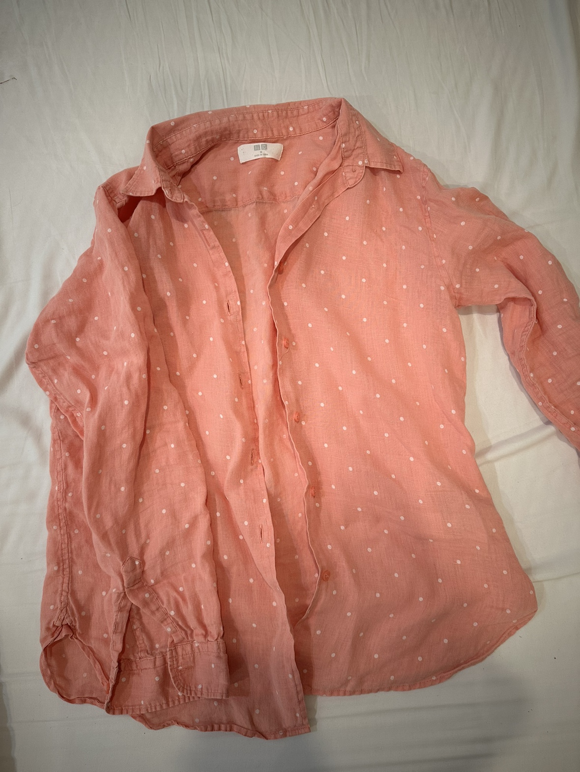 UNIQLO Pink Dotted Button-Up Shirt
