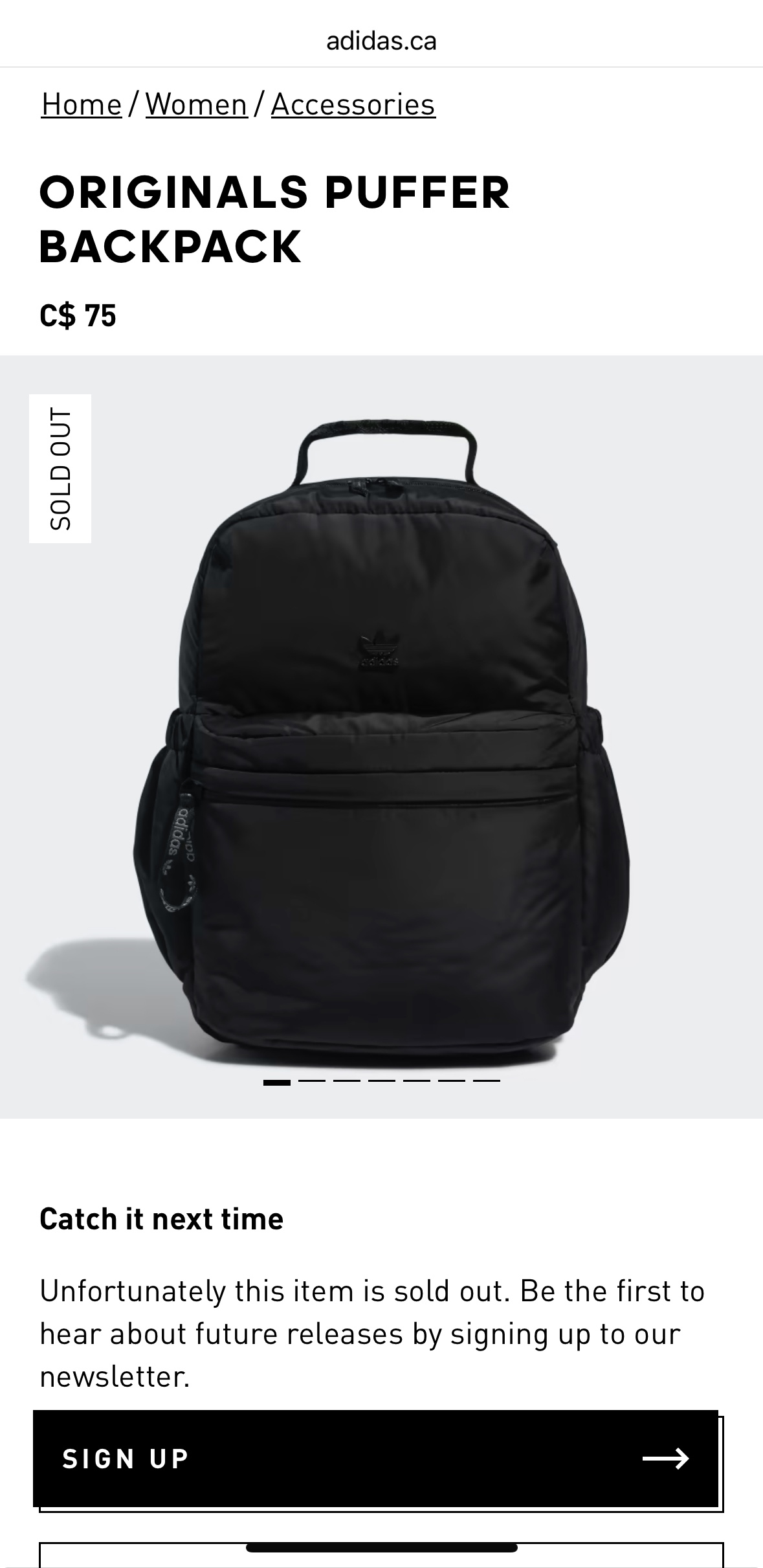 Adidas Original Puffer Backpack - Black - photo 2