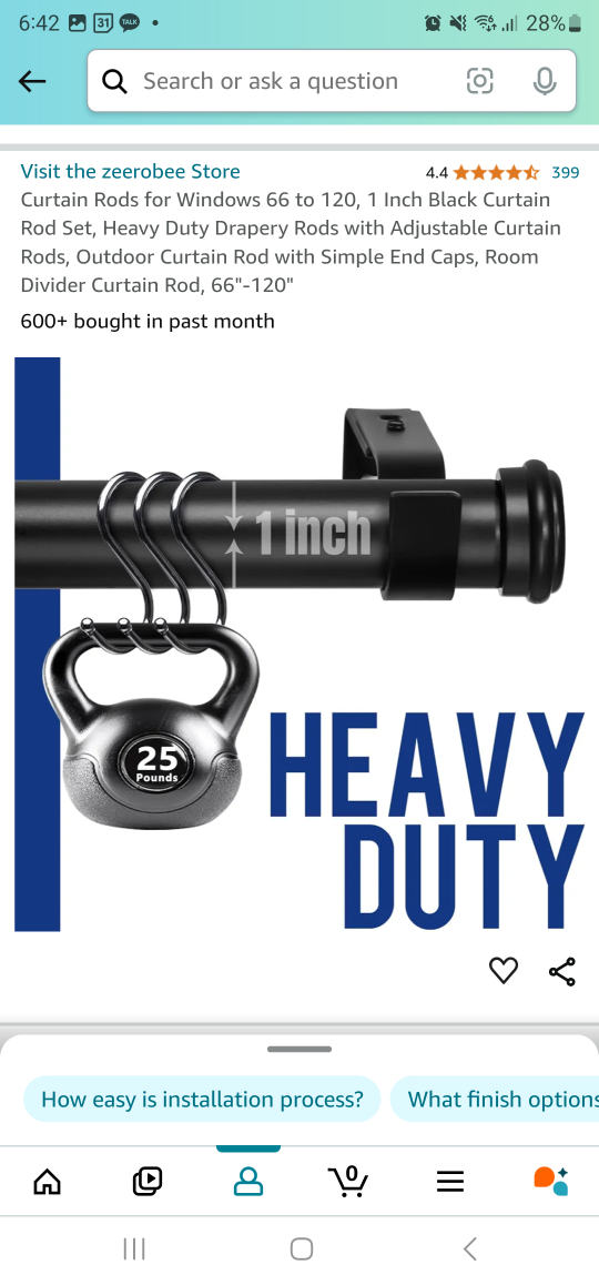 Brand New Heavy Duty Curtain Rod image indicator(2)