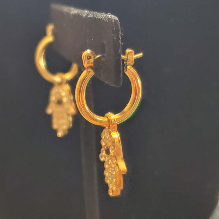 Vtg. Hamsa hoop earrings image indicator(2)