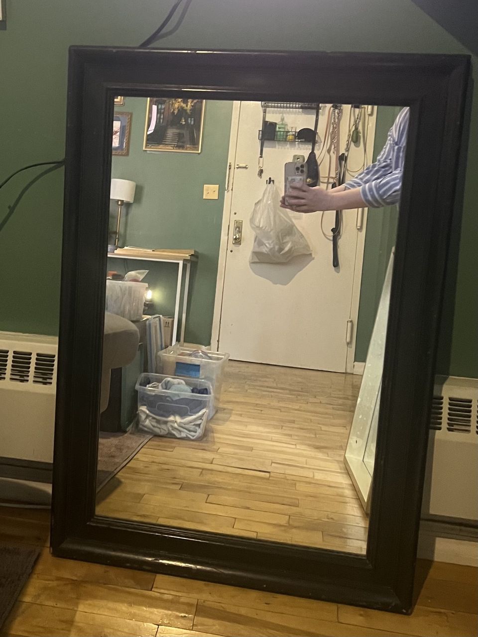 Large Vintage Black Mirror