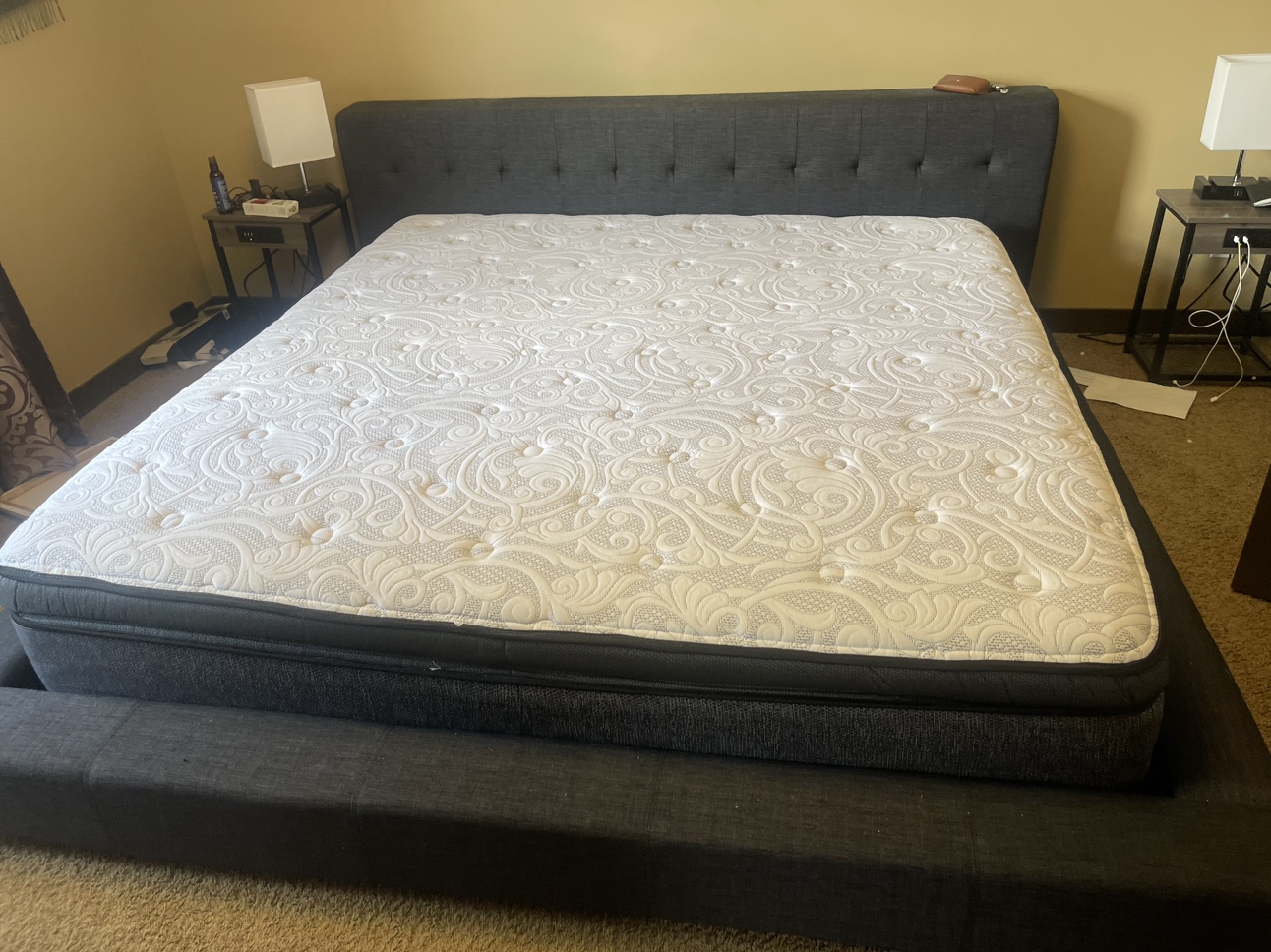 Bed and mattress king size