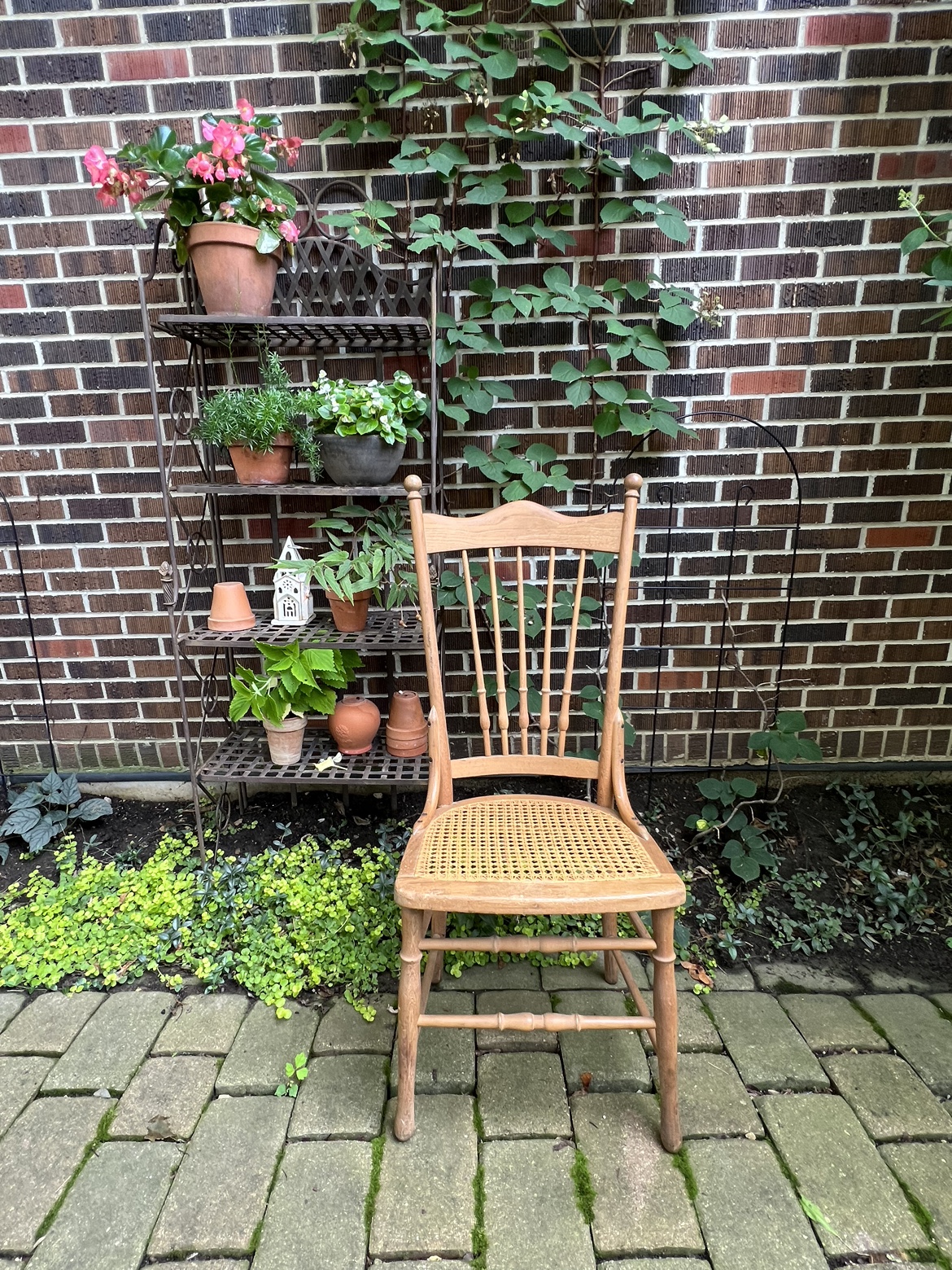 Spindle Back Wood Cane Chair - photo 4
