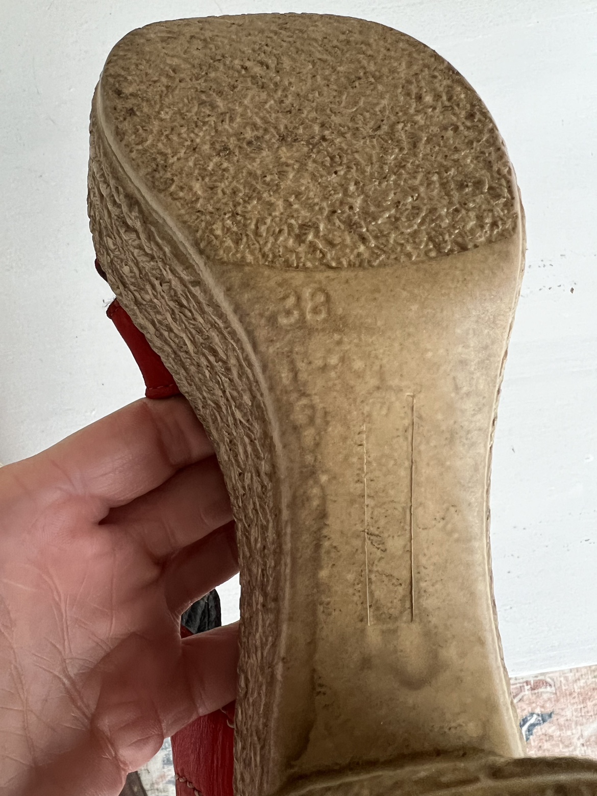 Women’s leather burnt orange/red strapy sandals image indicator(5)