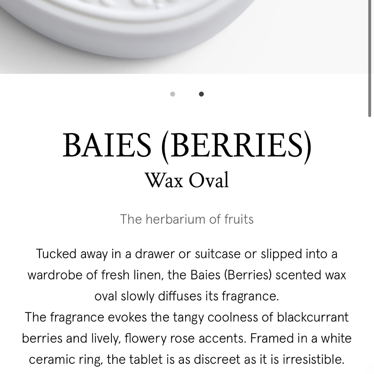 NEW Diptyque Baies Scented Wax Oval image indicator(3)