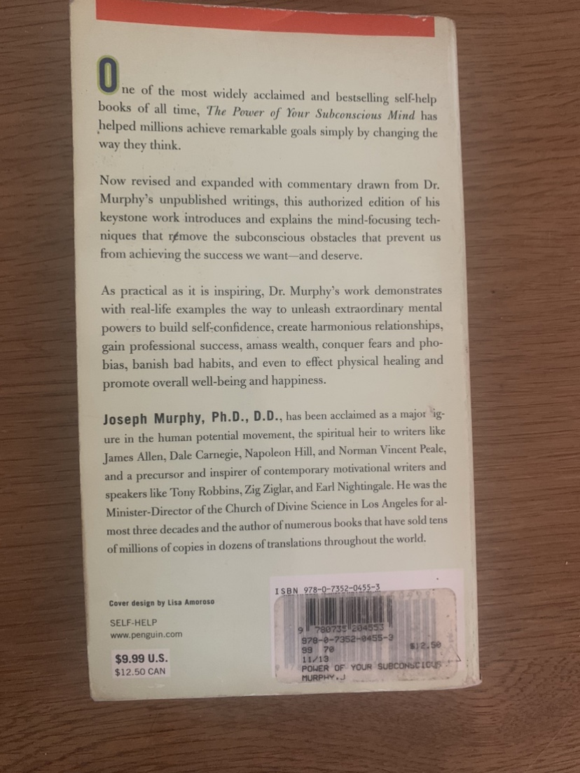 Bestselling book “The Power of Your Subconscious Mind” image indicator(2)