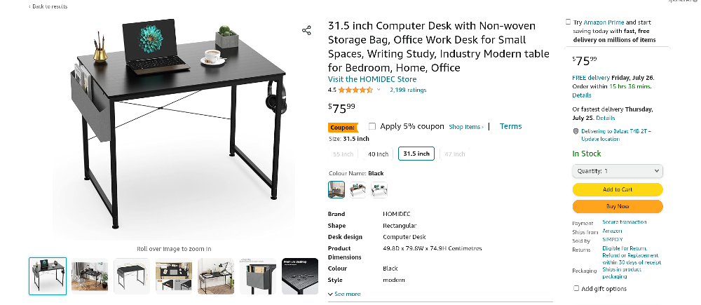 Black Computer Desk image indicator(7)