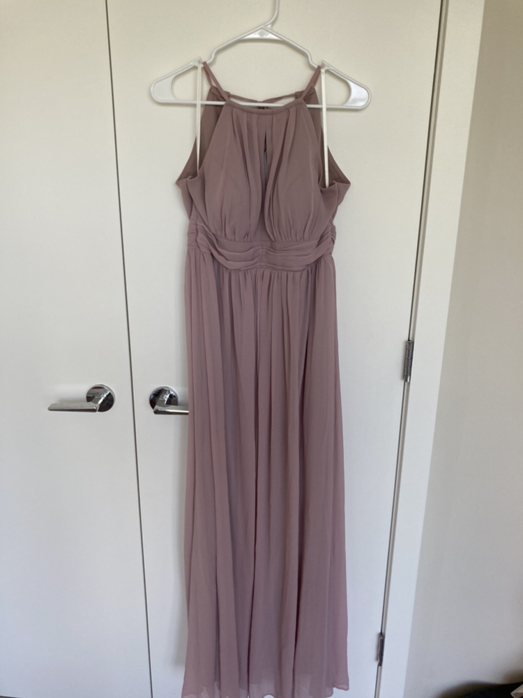 Mauve Halter Bridesmaid Gown - photo 2