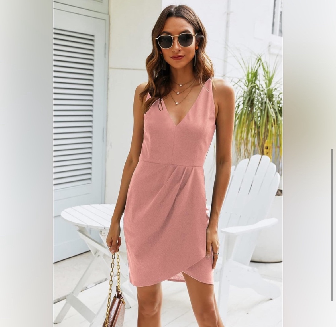 ⚽️NWT Bodycon Sleeveless Deep V Neck Wrap Mini Dress image indicator(3)