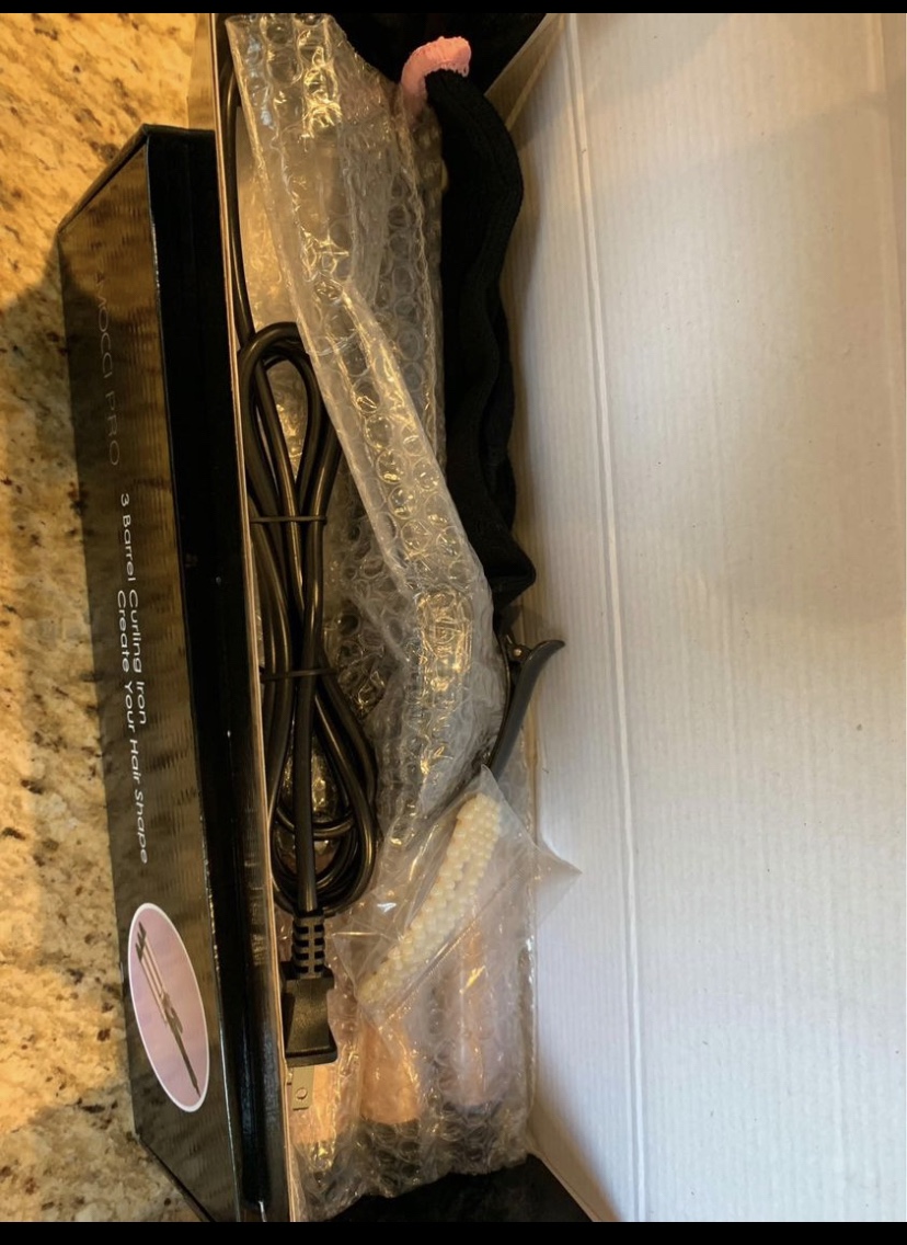 New in box 3 barrel hair curling iron- 2 left image indicator(5)