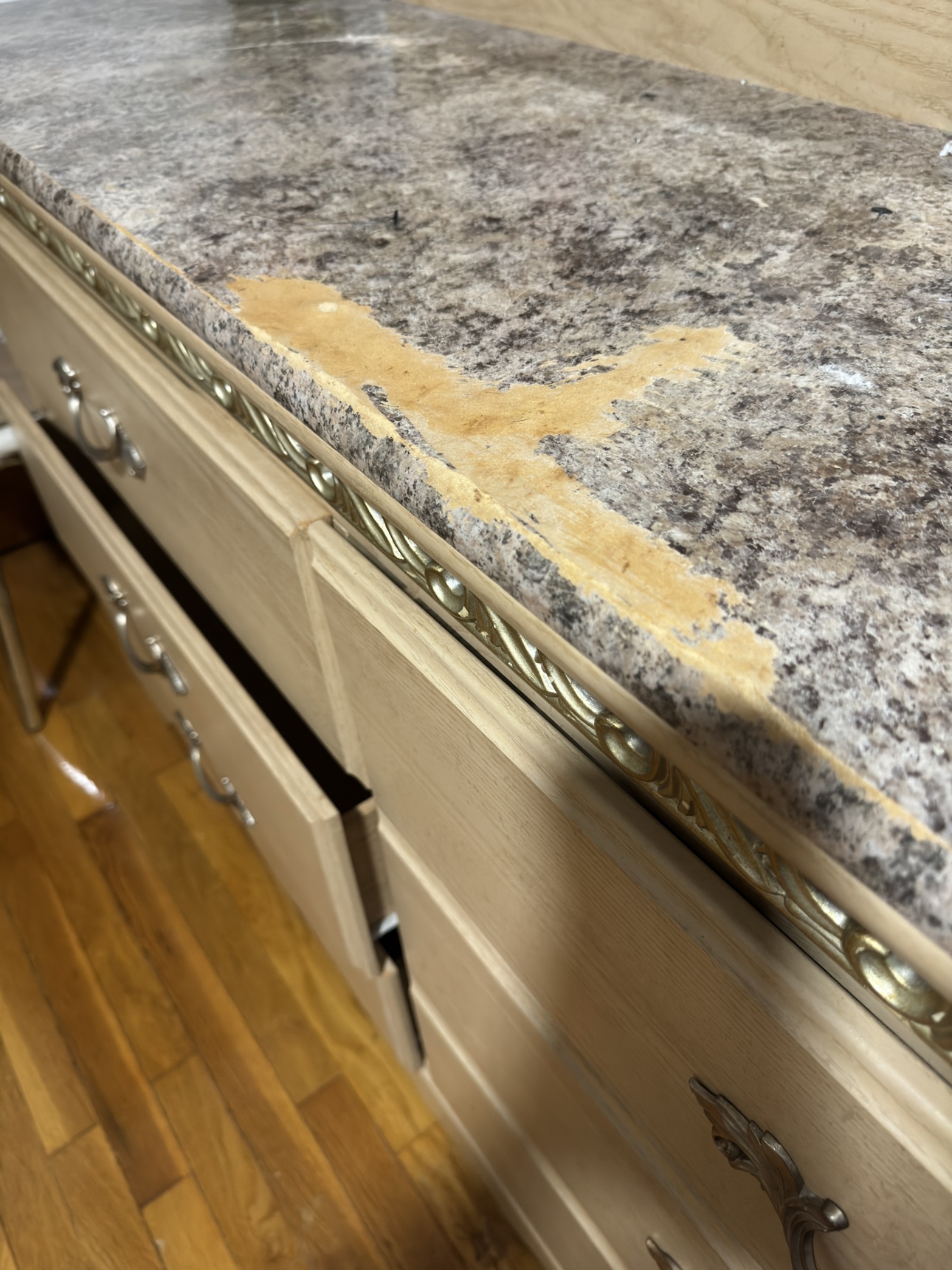 Ashley Dresser & Side Table - Oak & Faux Marble Top - photo 3