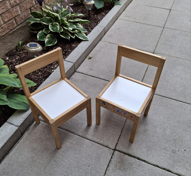 Set of two Wooden kindergarten children chairs thumbnail